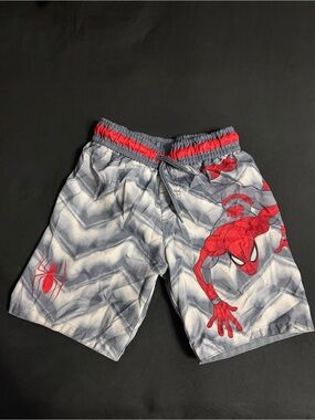 Spiderman Boys' Red & Gray Swim Shorts